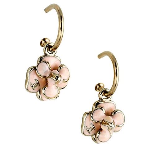 chanel pink flower hoop earrings|square hoop earrings for women.